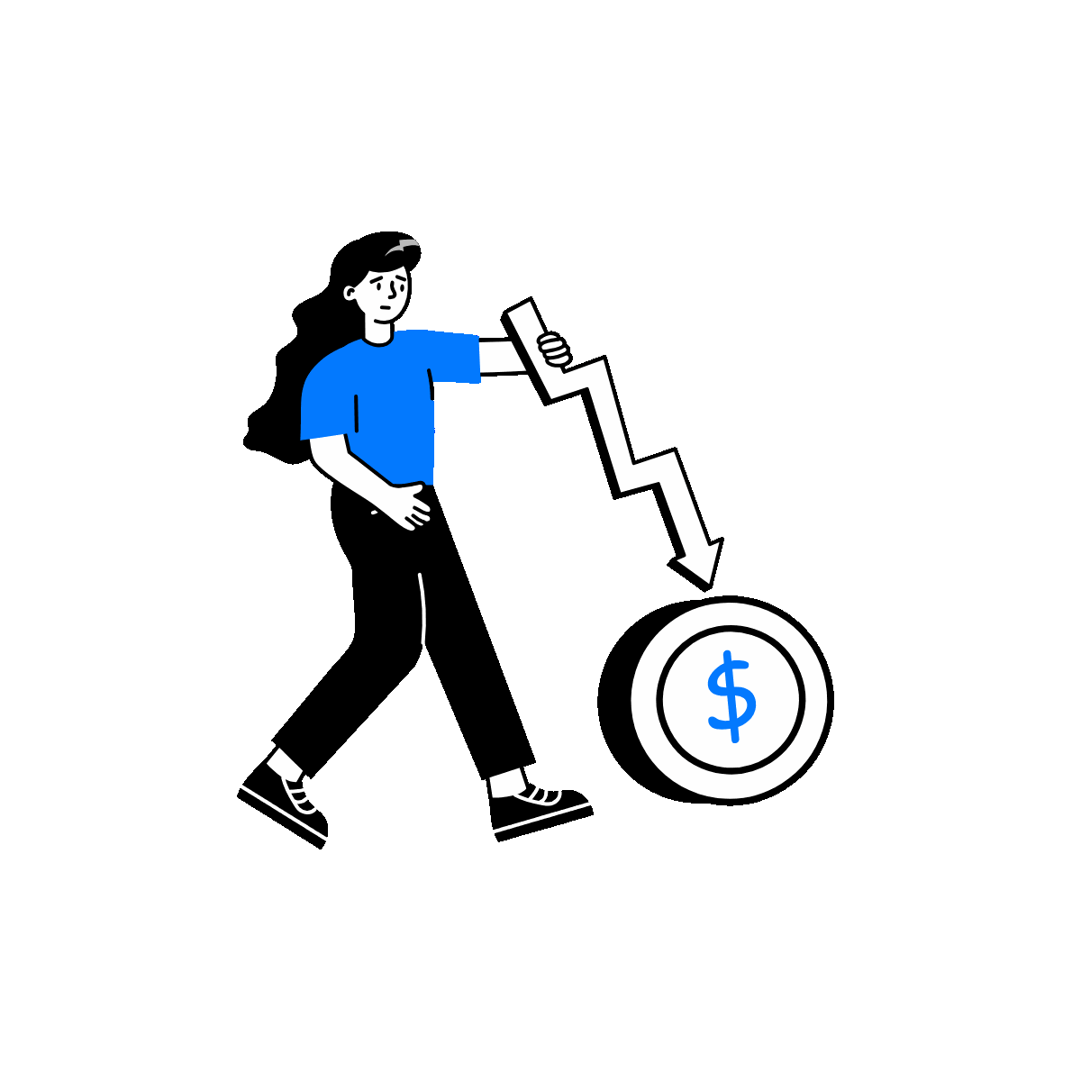Money Loss Doodle Animated Illustration