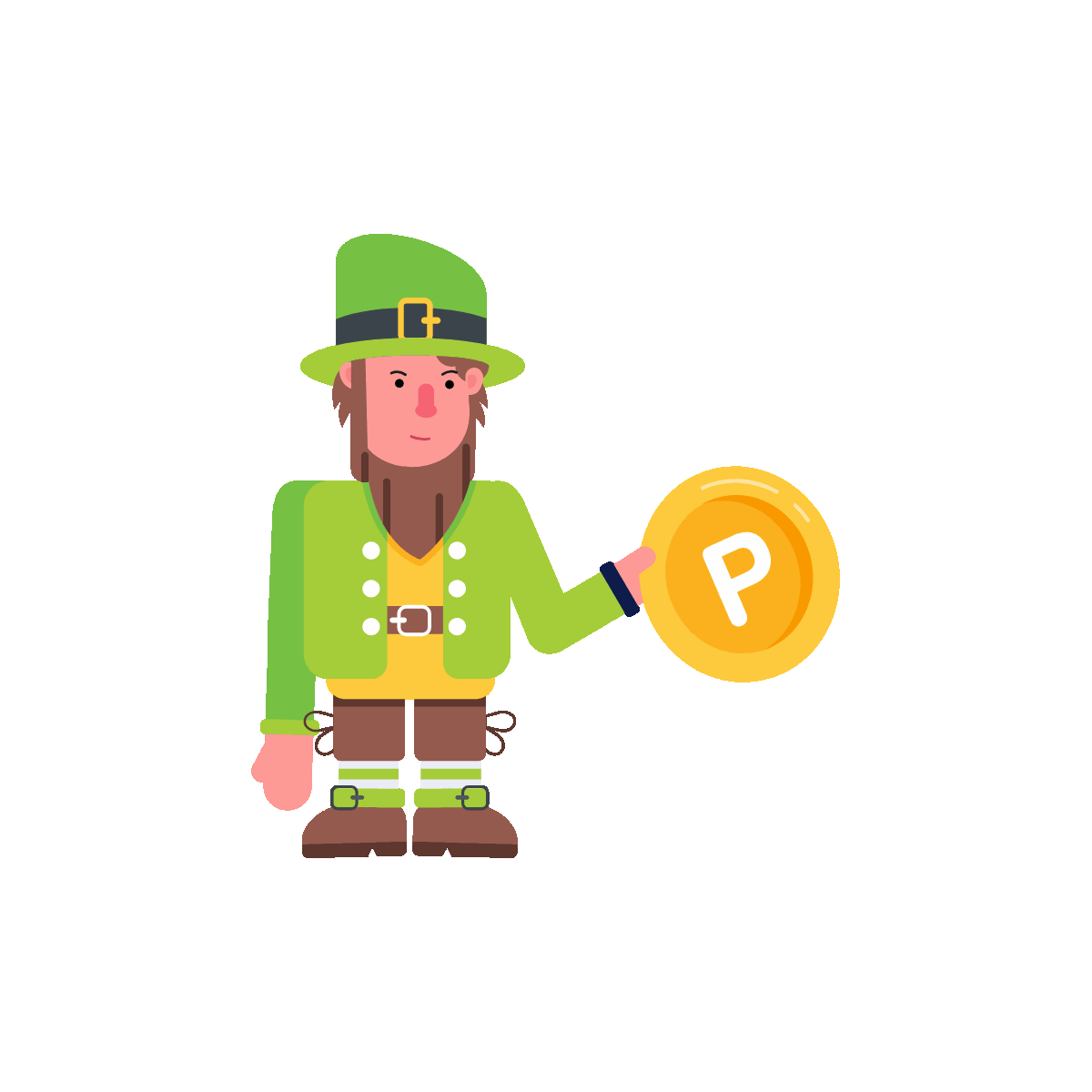 Leprechaun Coins Lucky Flat Icon