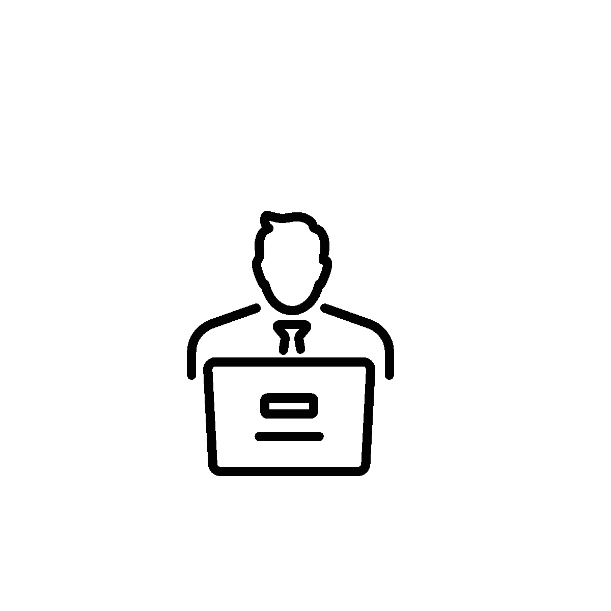 Linear animated icon for online chat support
