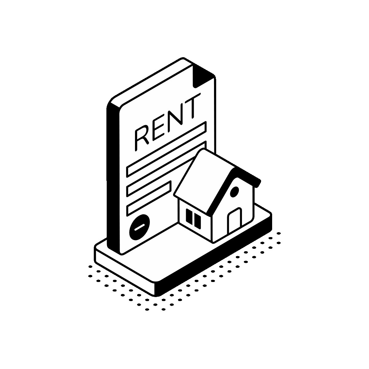 Animated isometric rental yield concept
