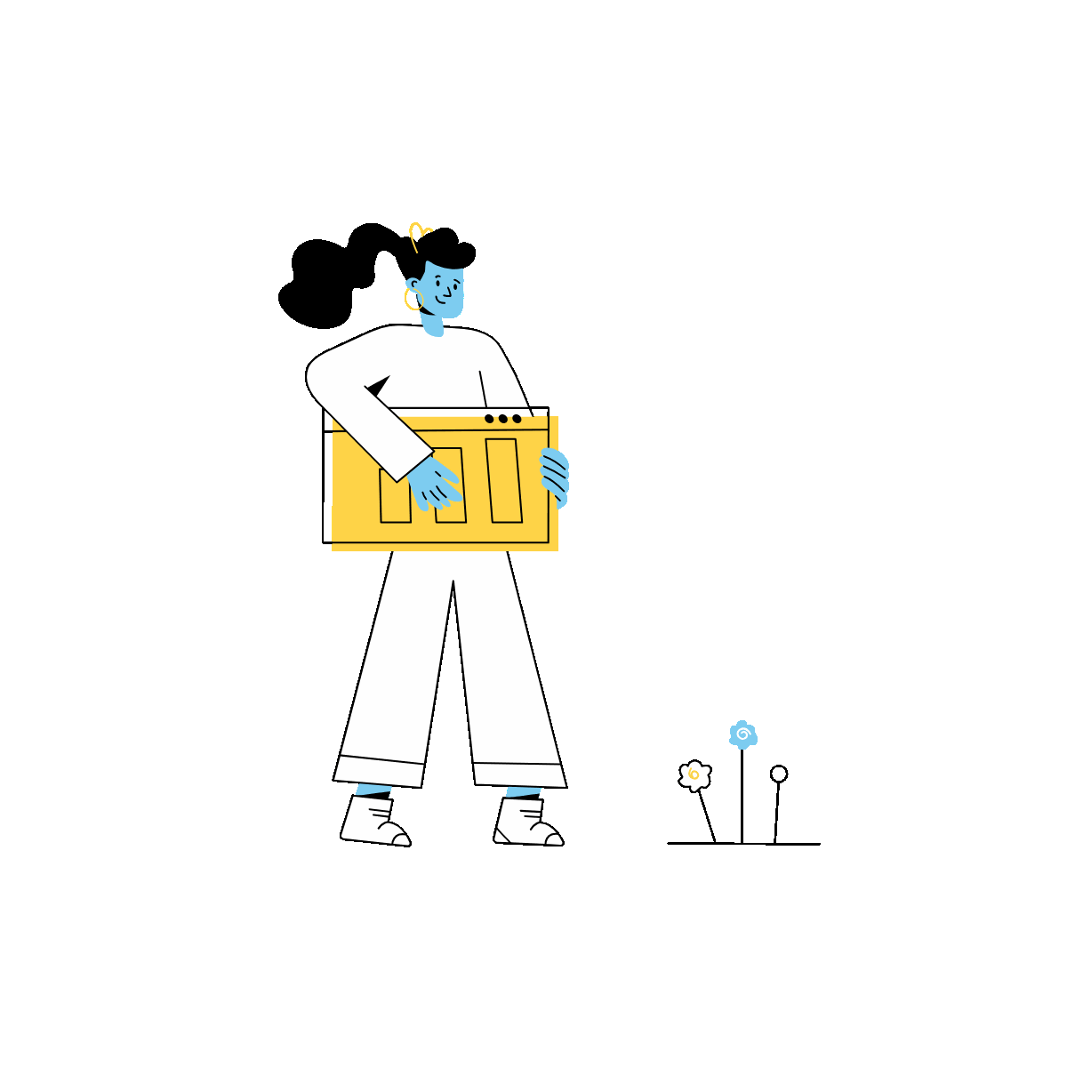 Sending Data Line Mini Animation Illustration