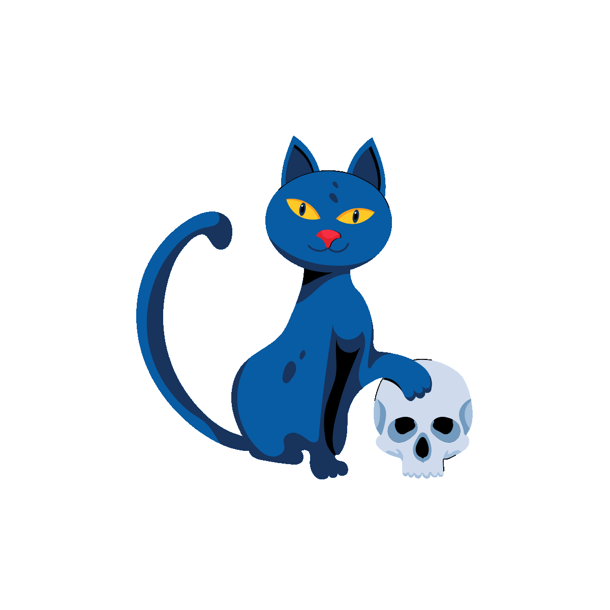 Get a spooky flat icon of a black cat