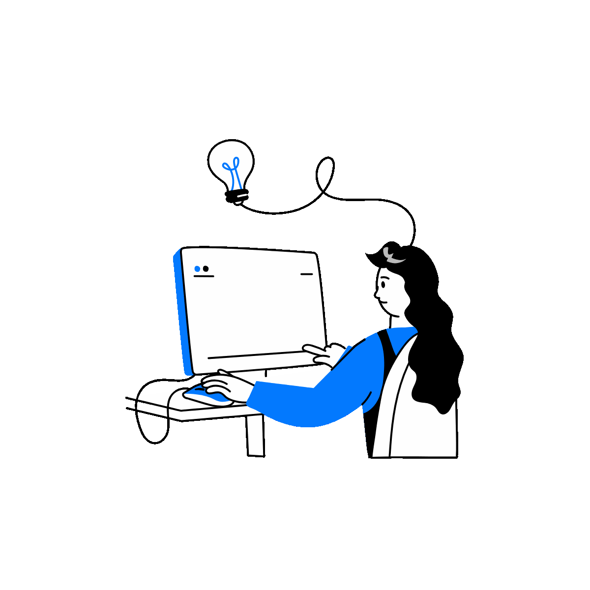 Animated Doodle Online Study Illustration