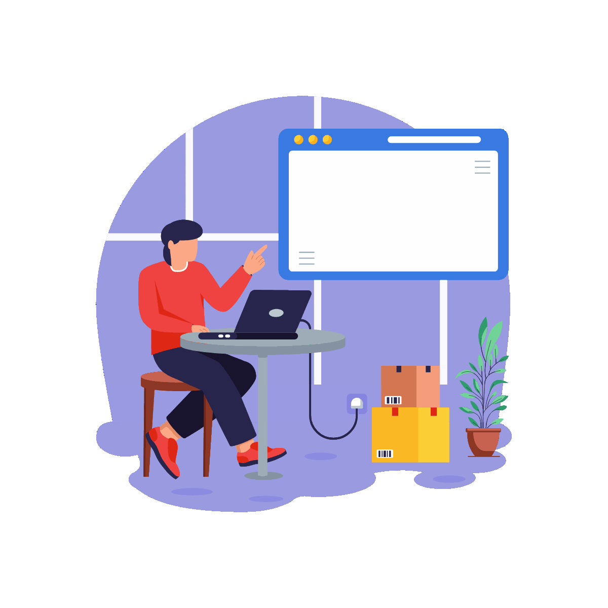 Online Shopping Website Illustration