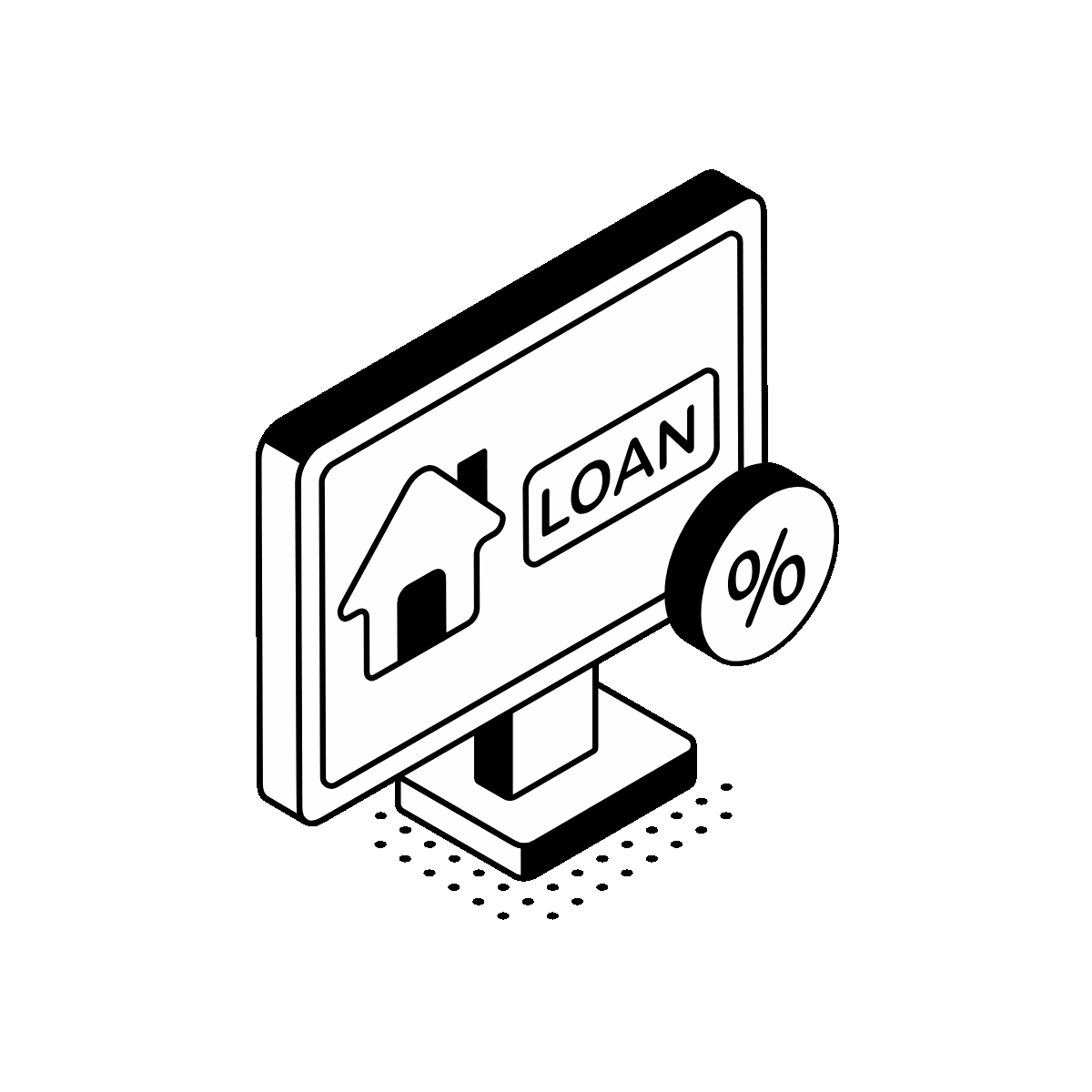Animated isometric home loan dashboard
