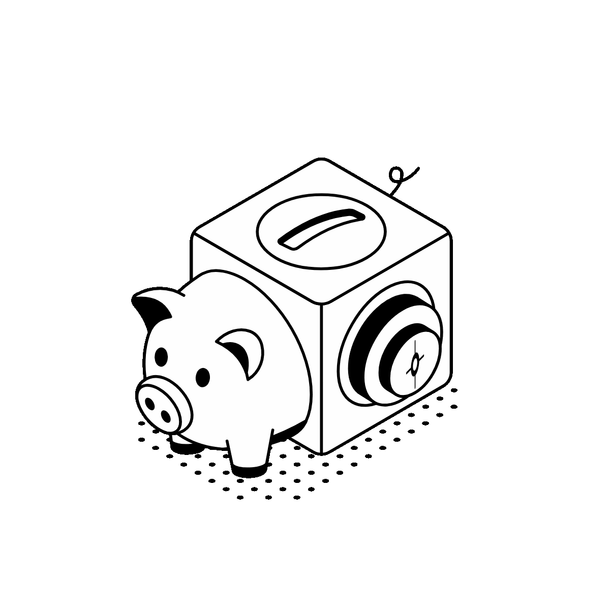 Animated Isometric Piggy Bank Savings