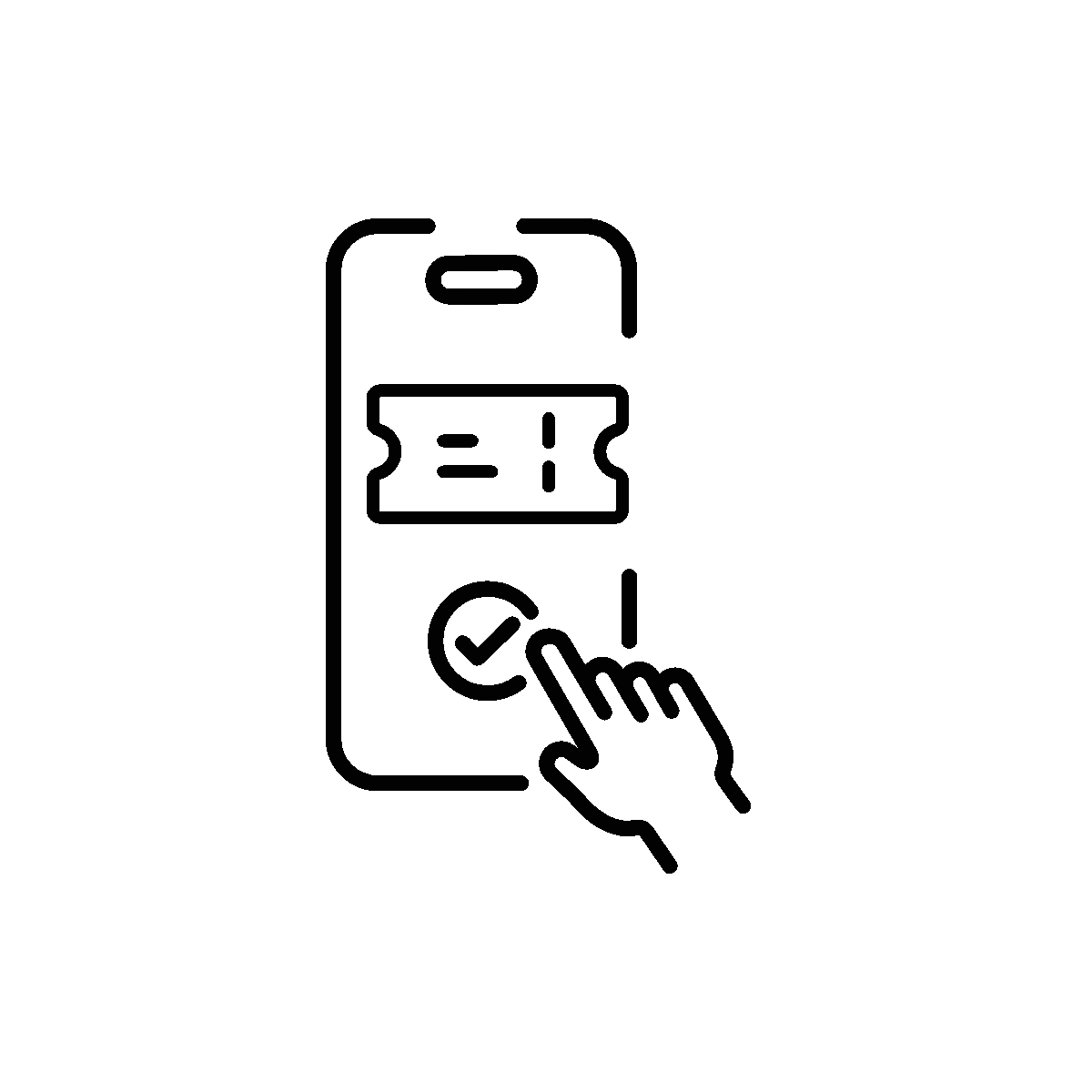 Handy linear animation of ticket booking