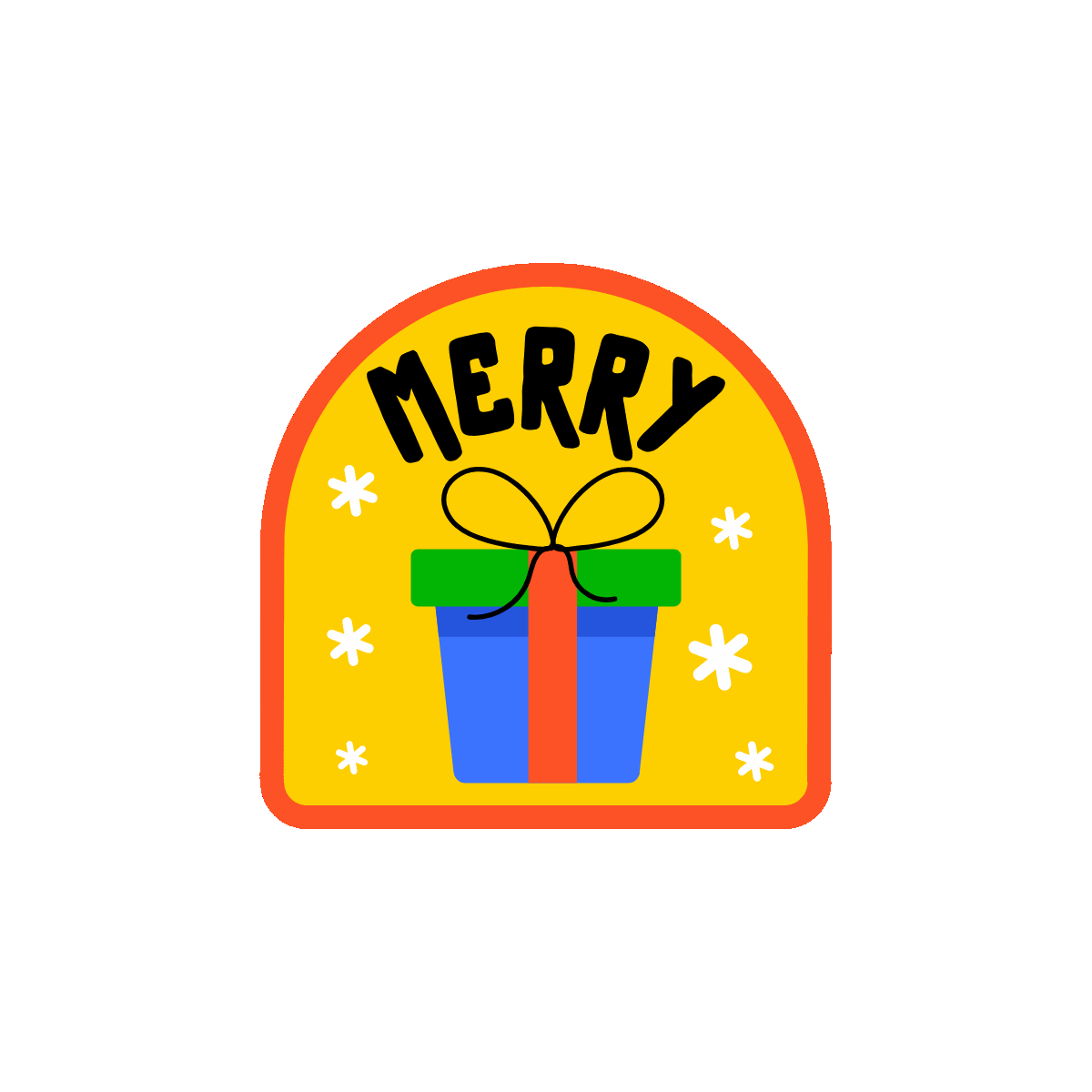 Gift box animated flat sticker design