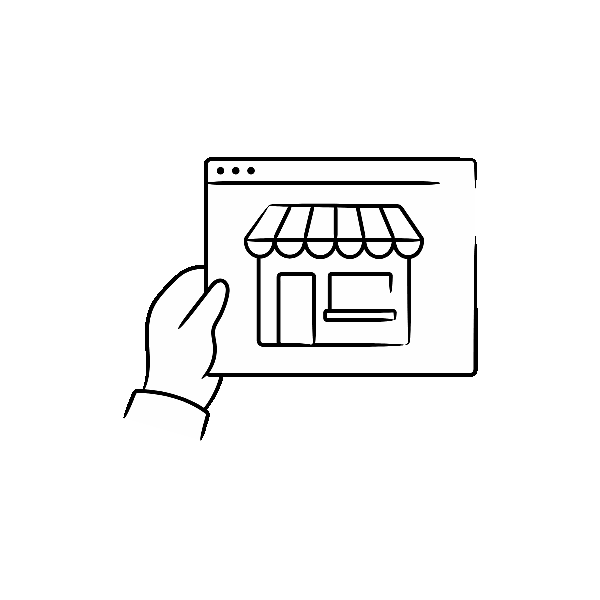 Hand-Drawn Online Store Doodle Icon Design