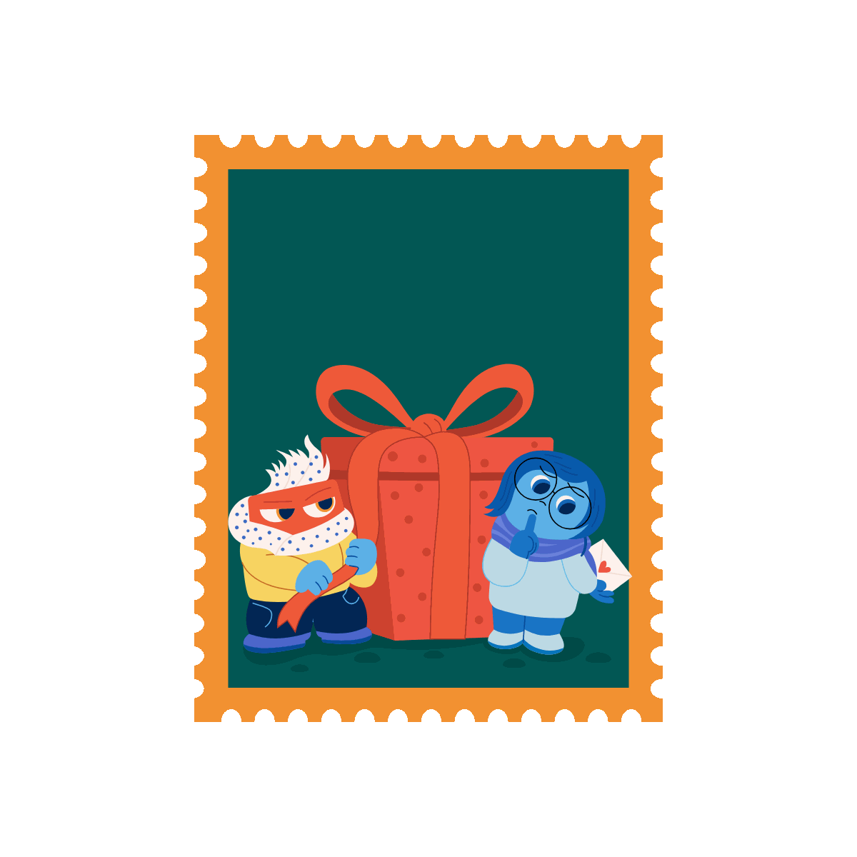 Animated Secret Gift Festive Stamp Design