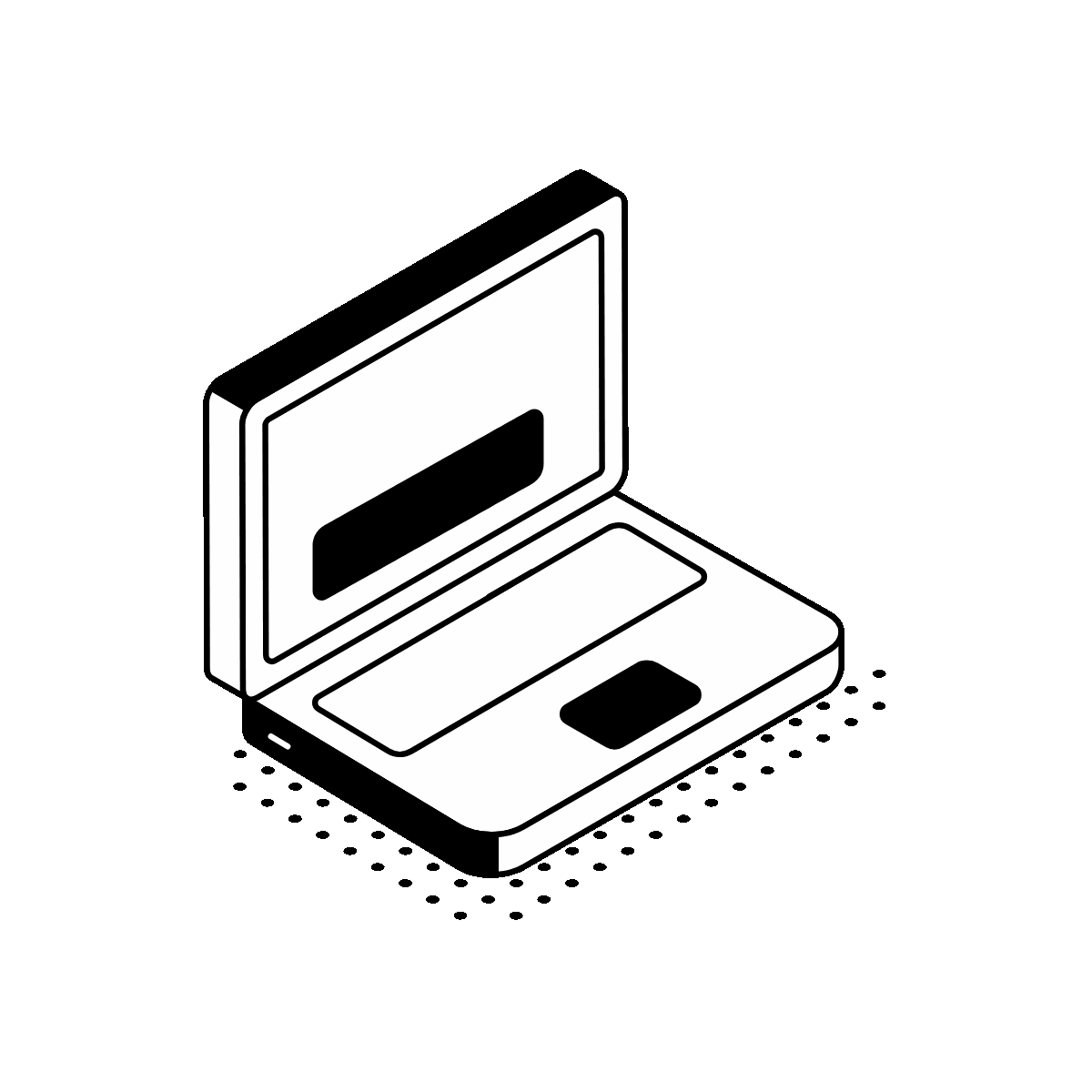 Animated Isometric Laptop Cash Deposit