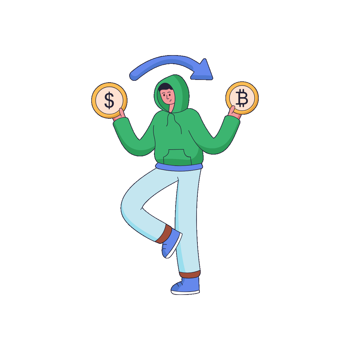 Flat Currency Exchange Illustration
