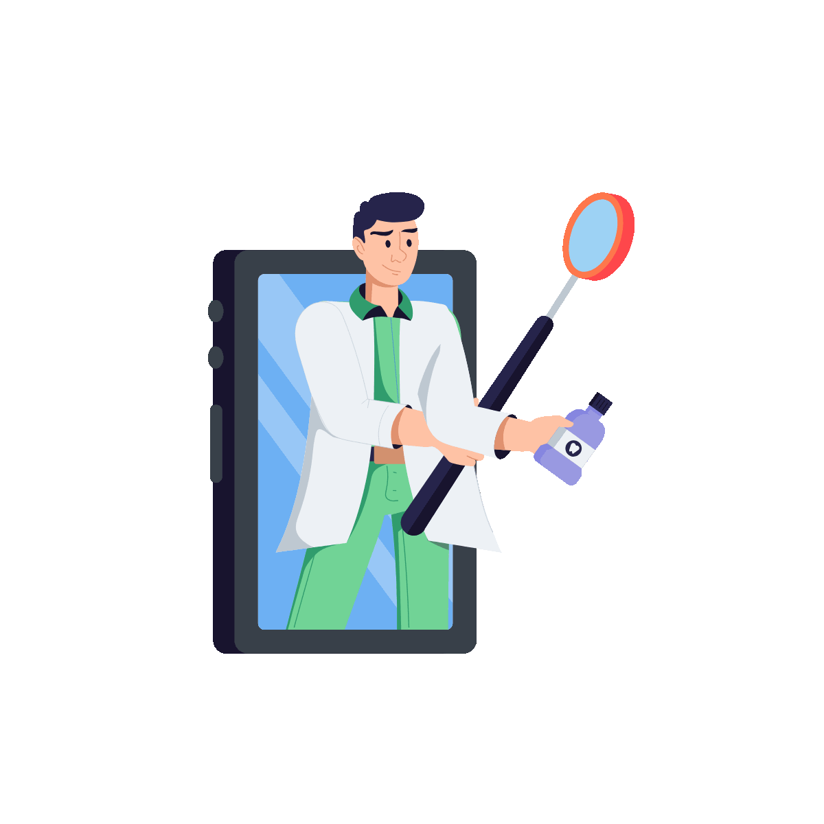 Animated Flat Teledentist Illustration