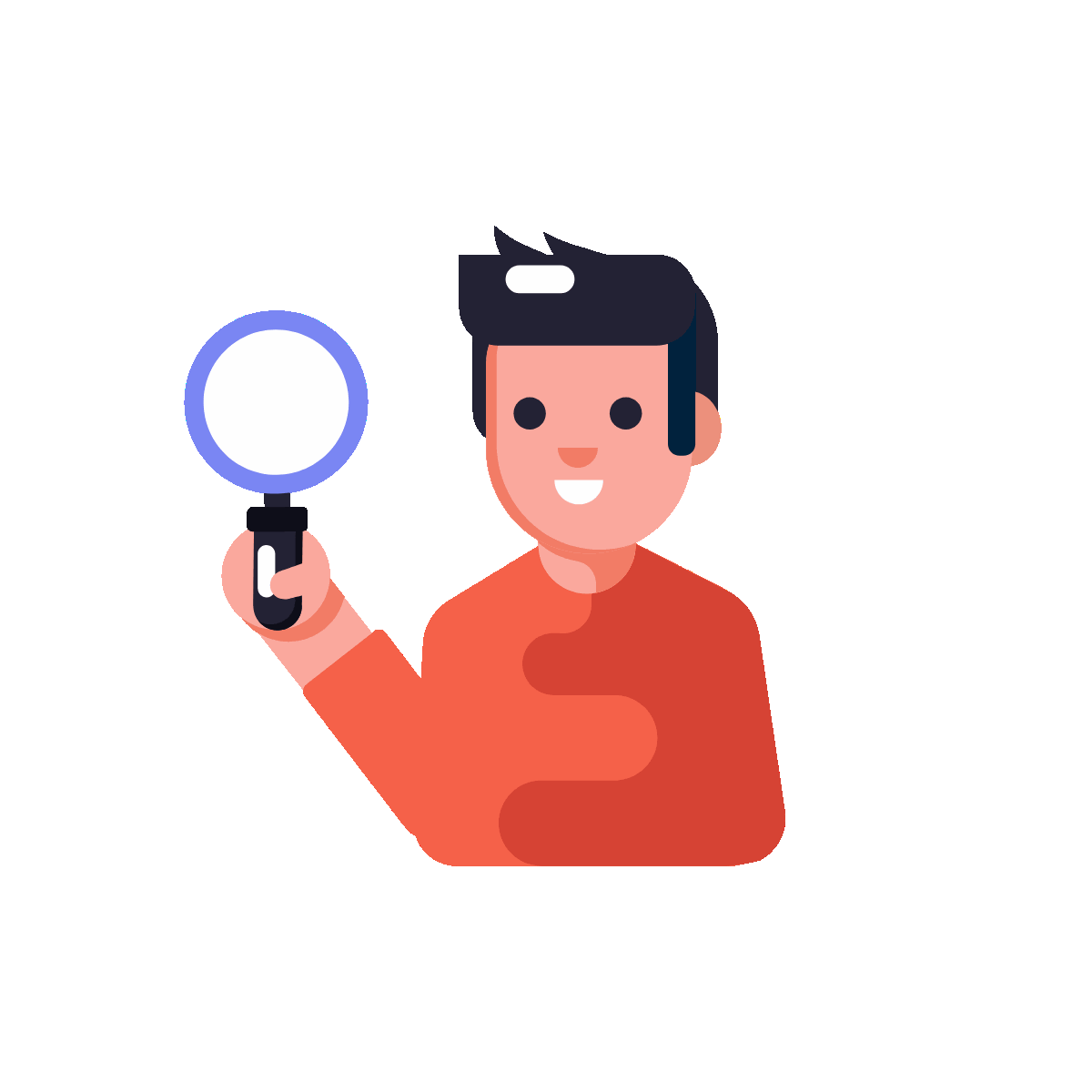 A flat style animated icon representing business vision