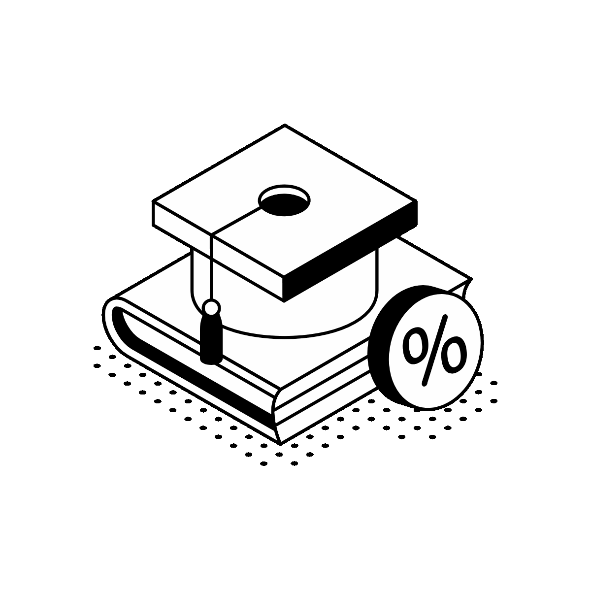 Animated isometric education loan design
