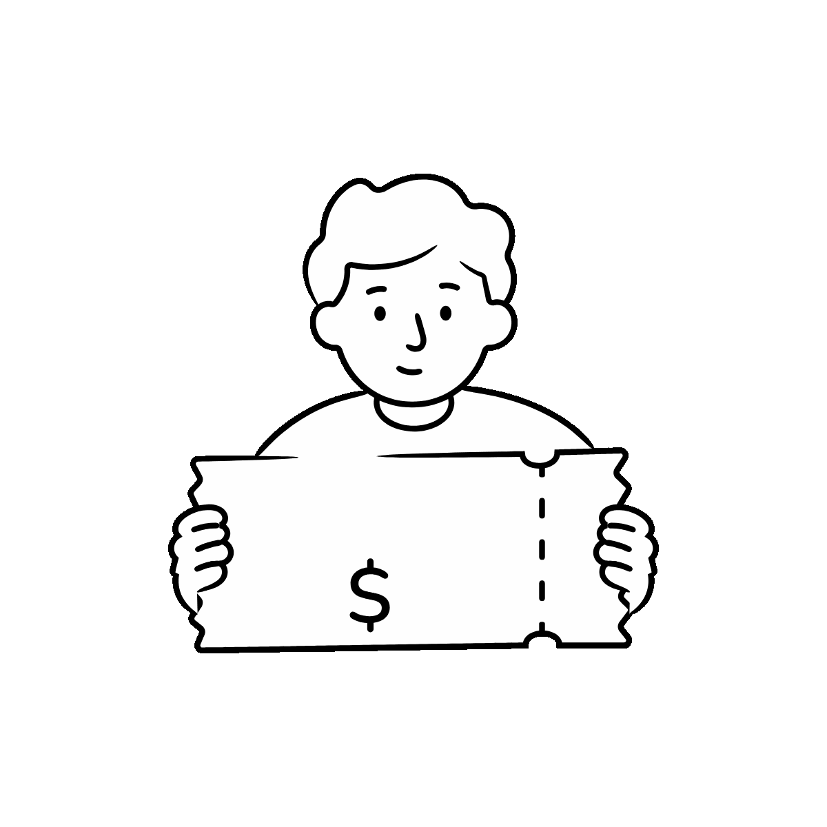 Hand-Drawn Checkout Savings Doodle Icon