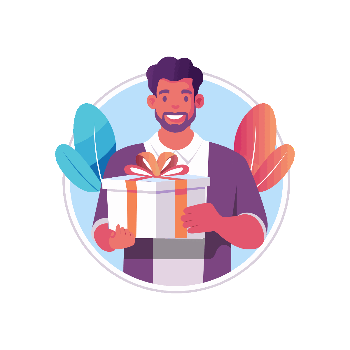 Flat Animated Customer Gift Illustration