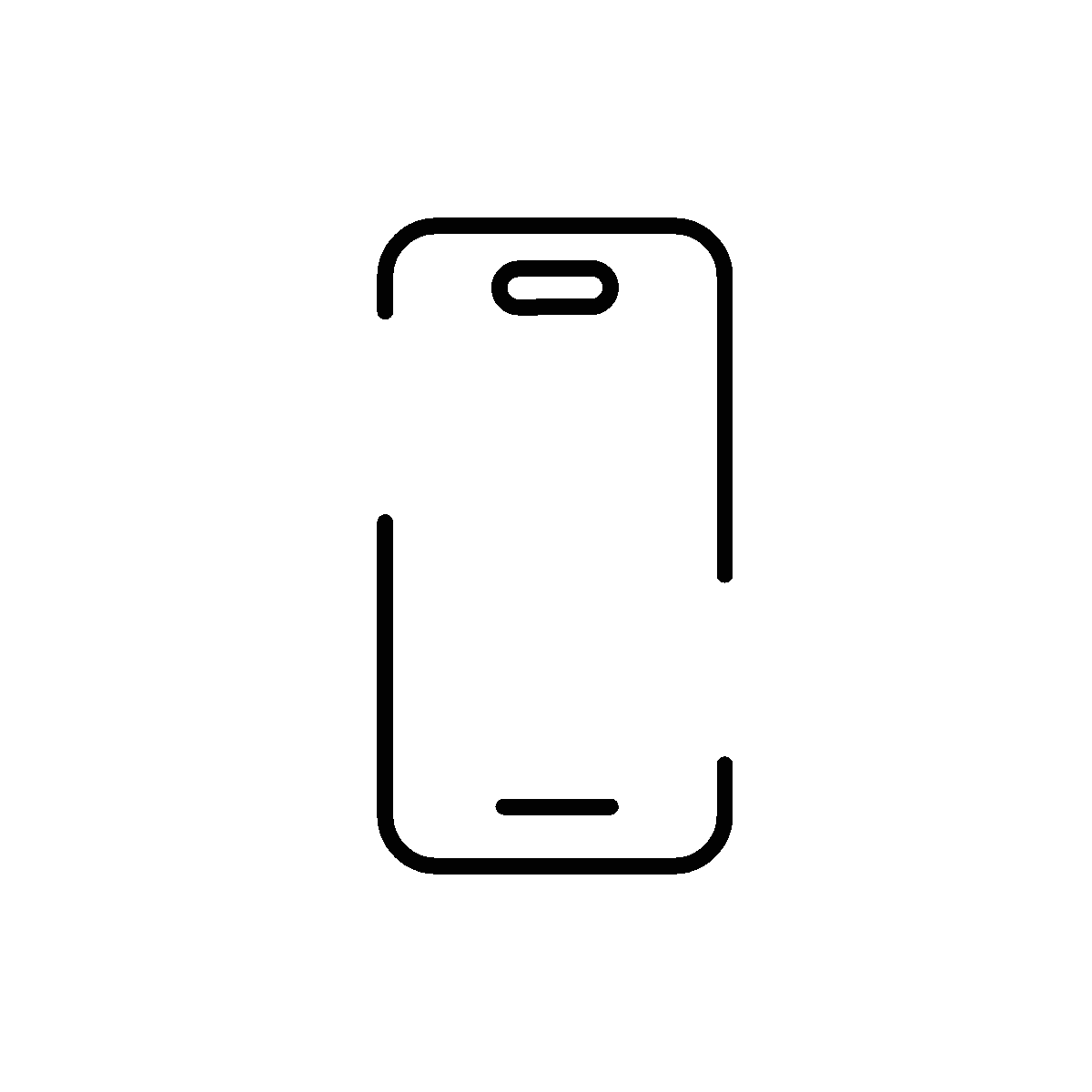 Linear animated icon for mobile chat
