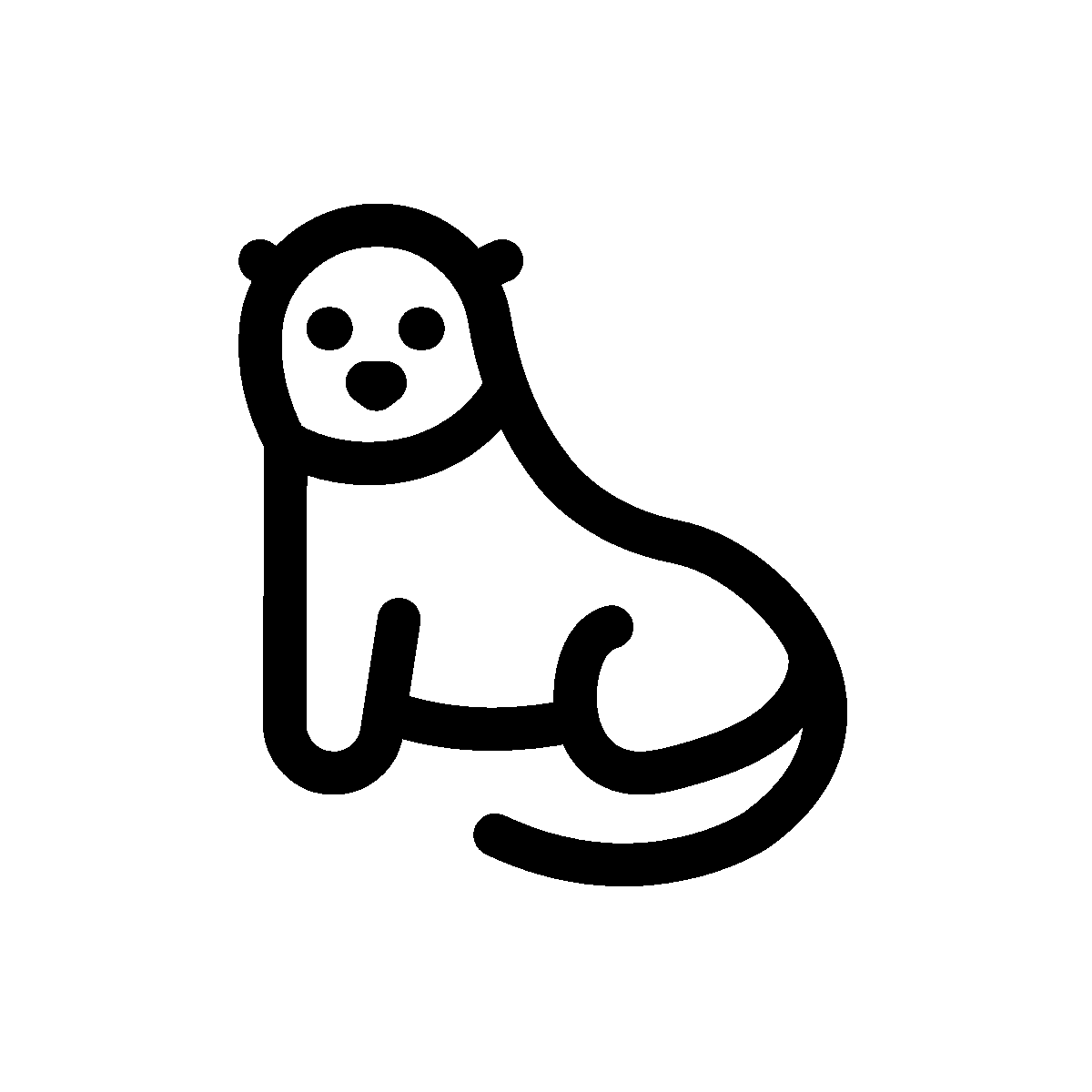 An outline hover animation of cat