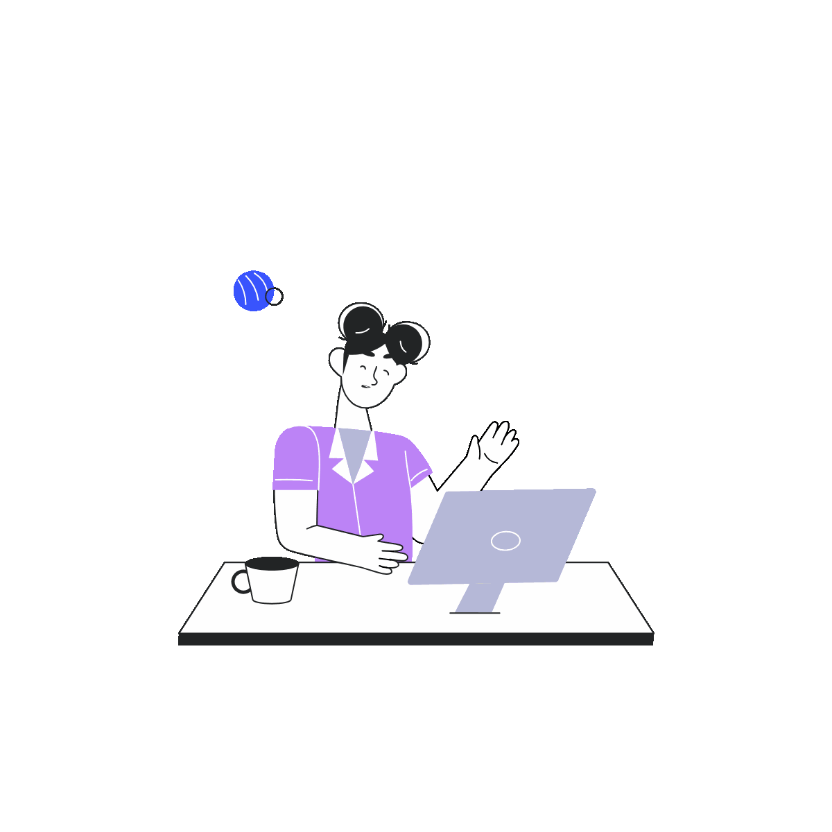 Easy Animated Linear Online Chat Illustration