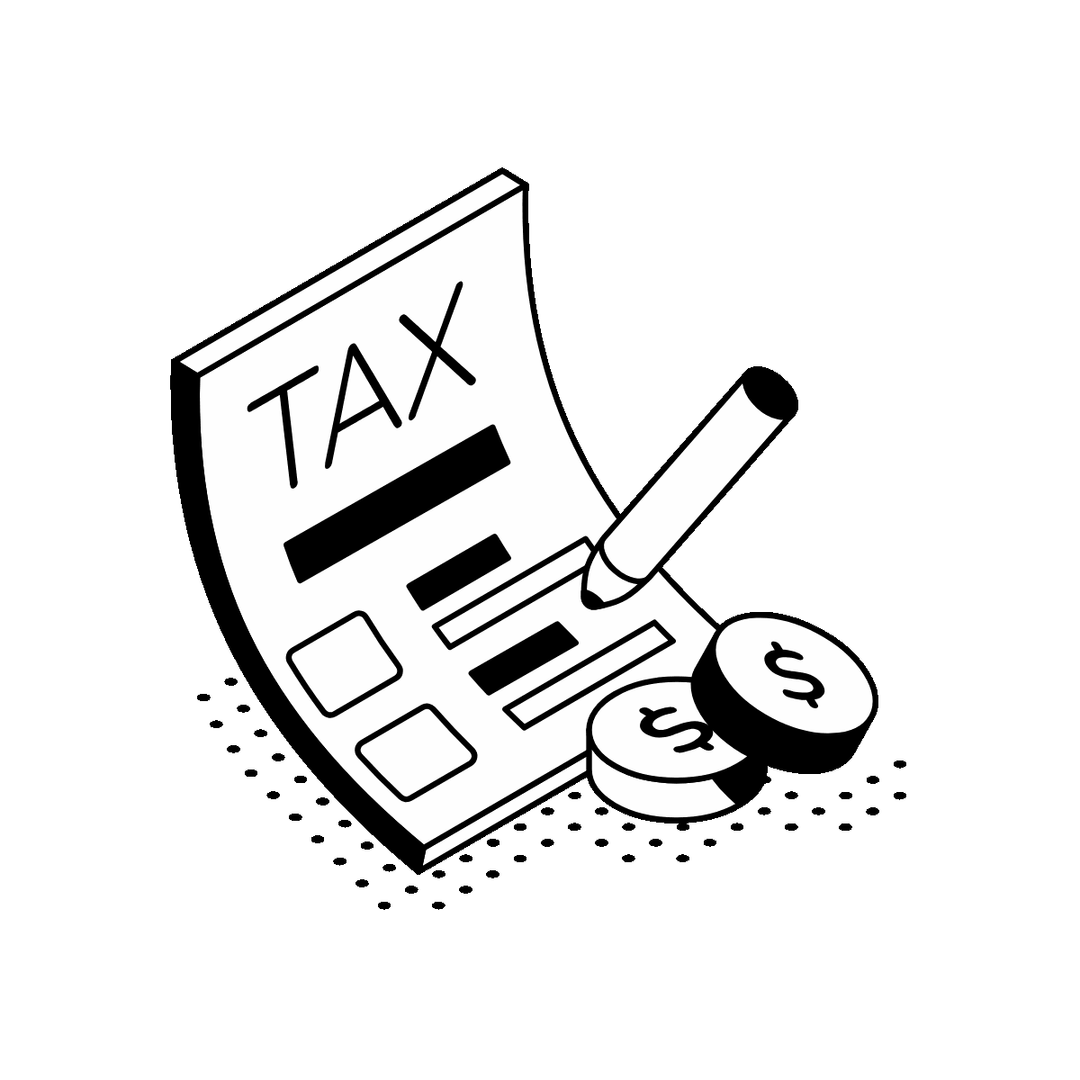 Animated Tax Form Filing Illustration