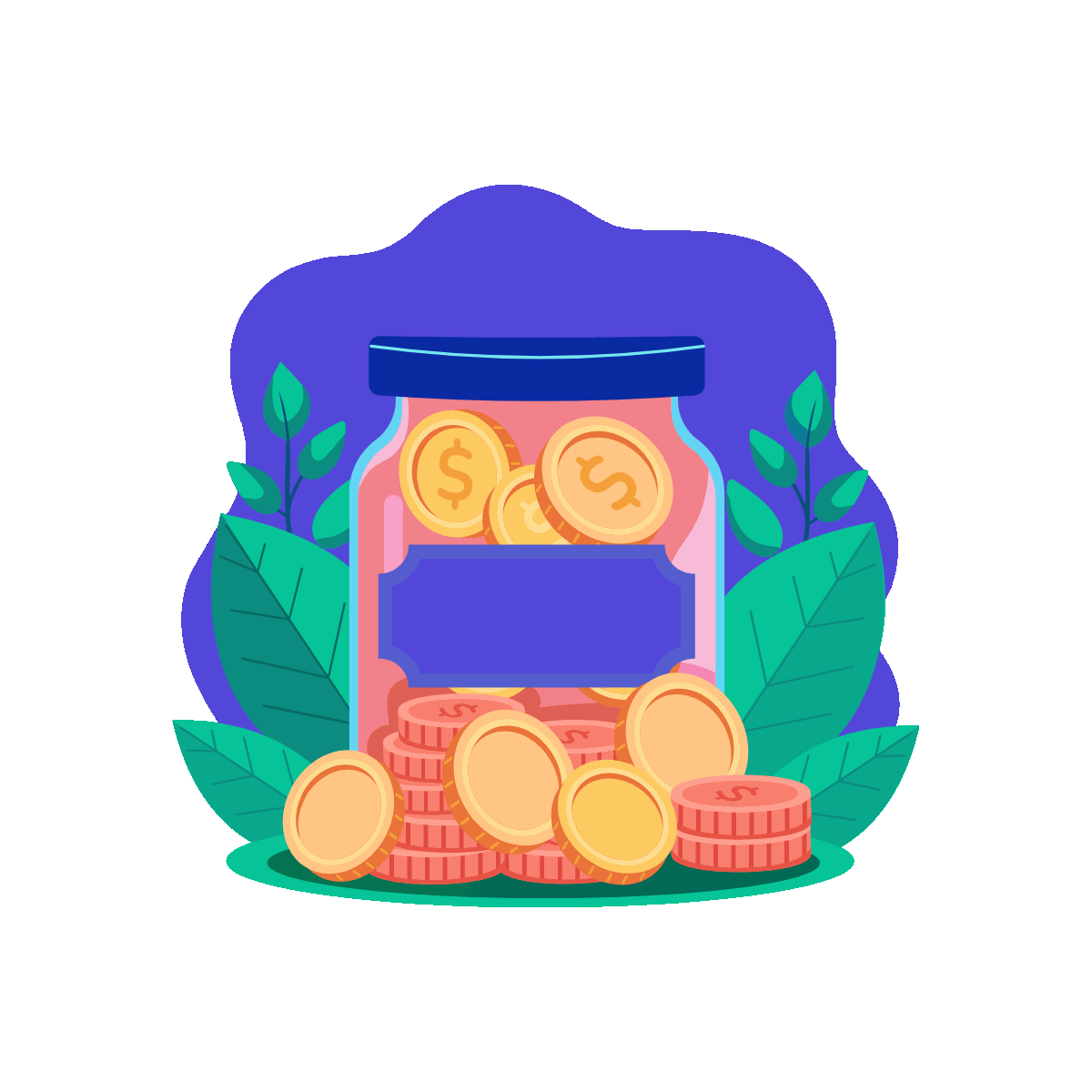 Saving Jar Flat Animated Illustration