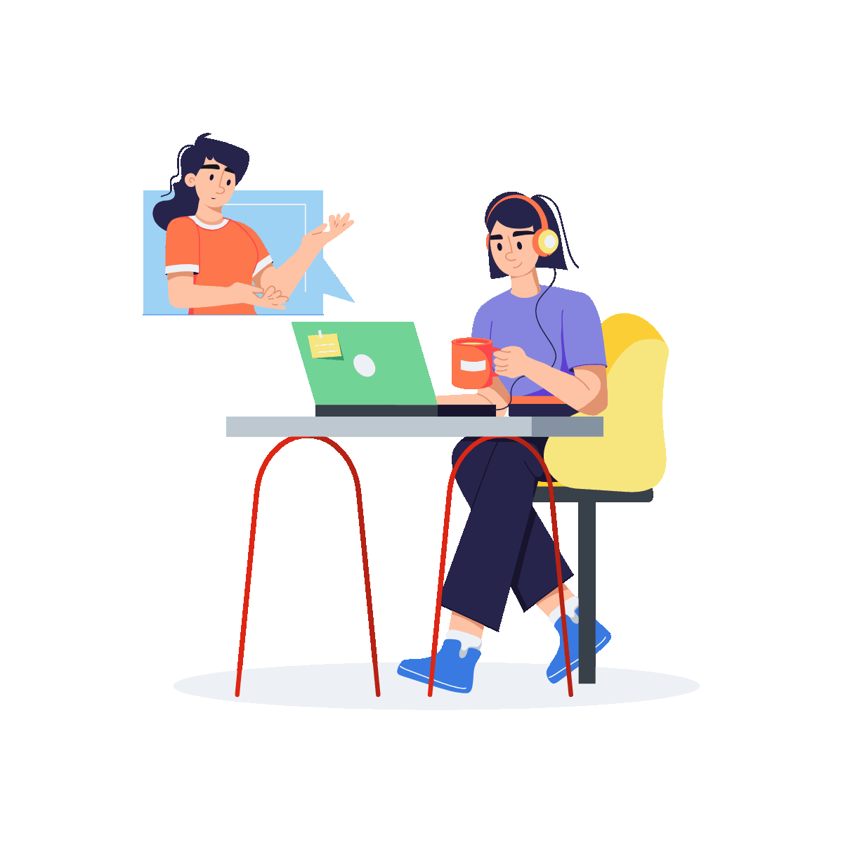 Flat Animated Online Client Support Design