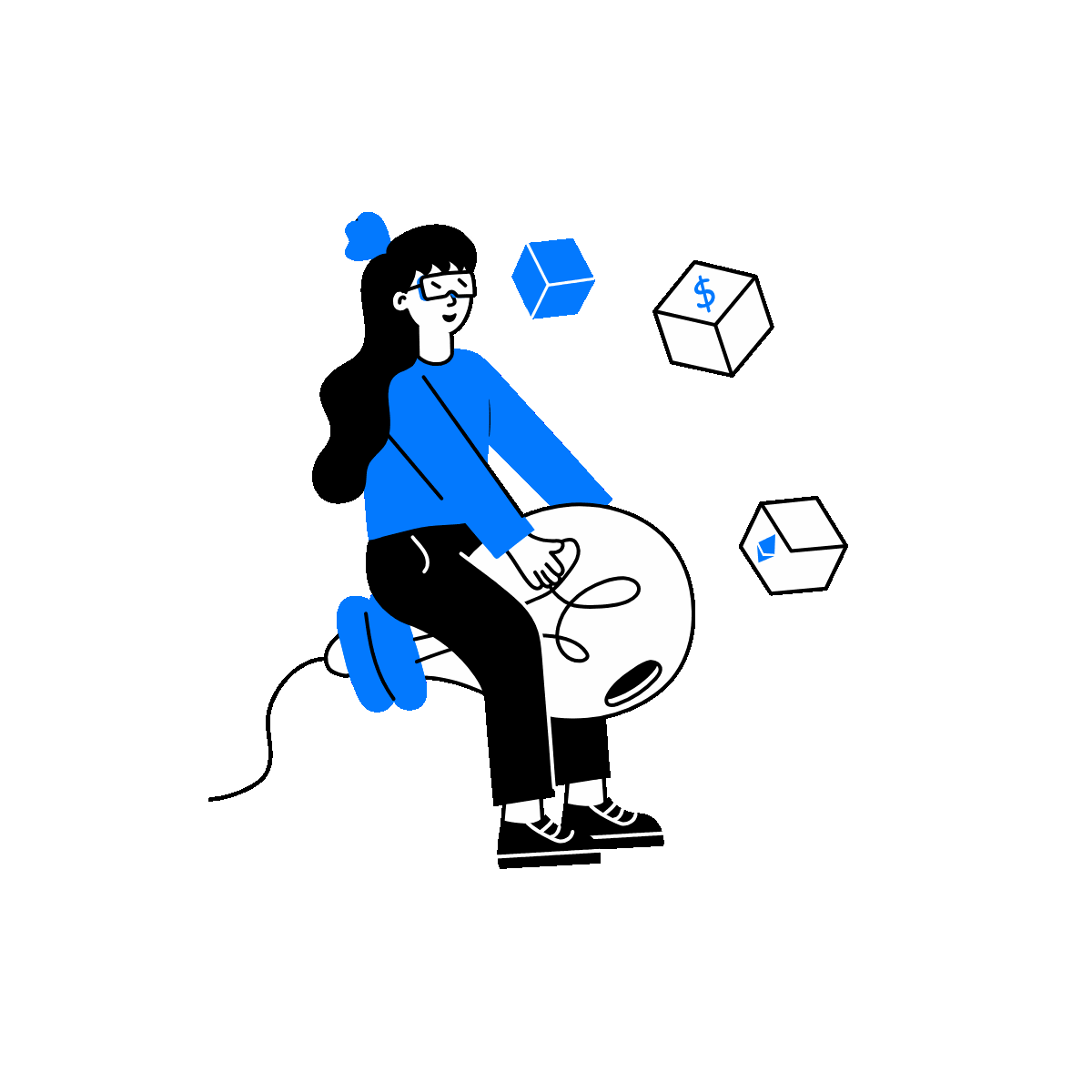 Blockchain Idea Doodle Animated Illustration