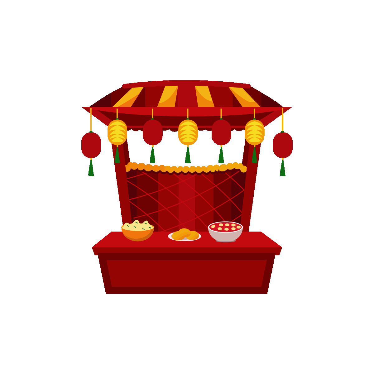 Chinese Money Bag Flat Animated Illustration