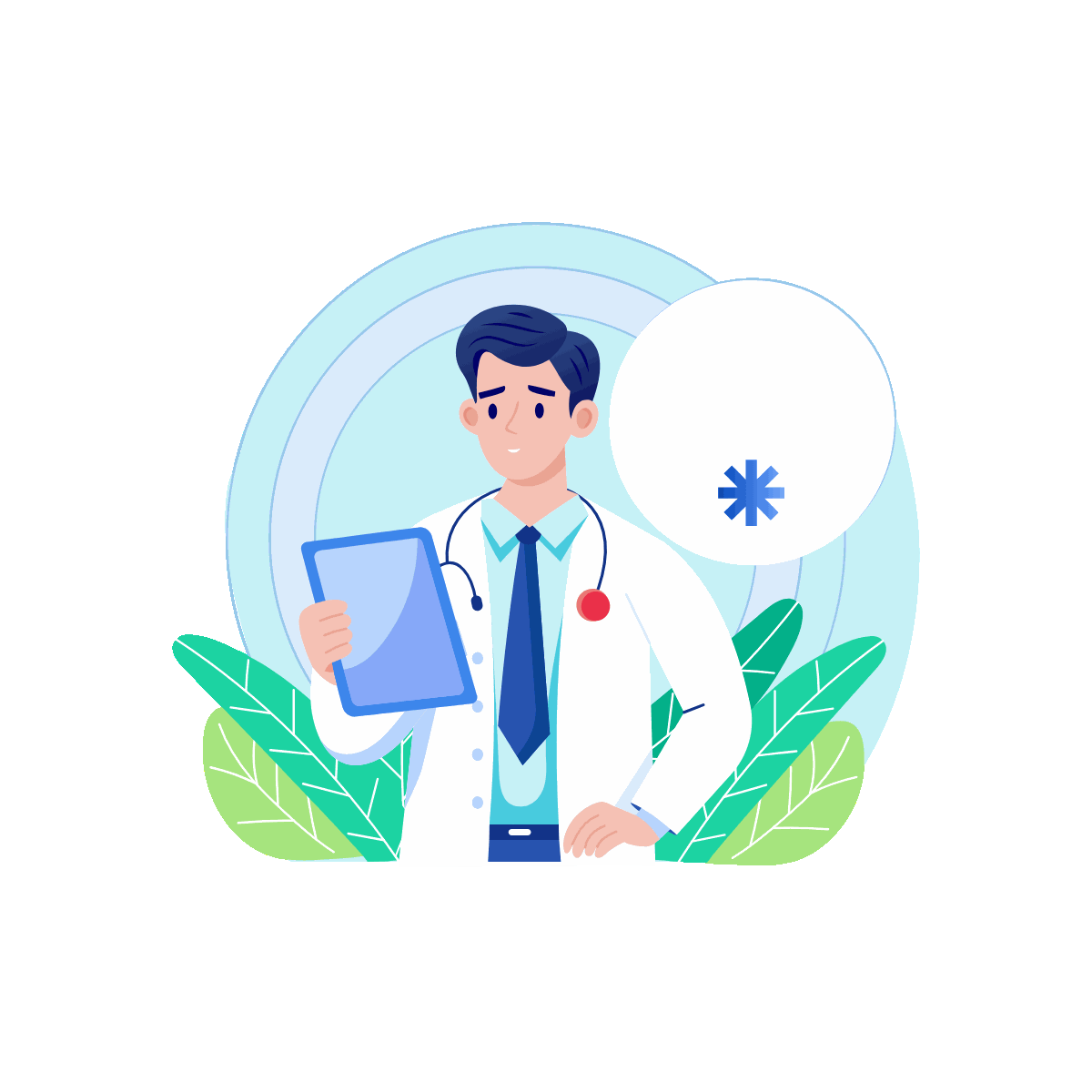 Online Doctor Service Flat Animated Design