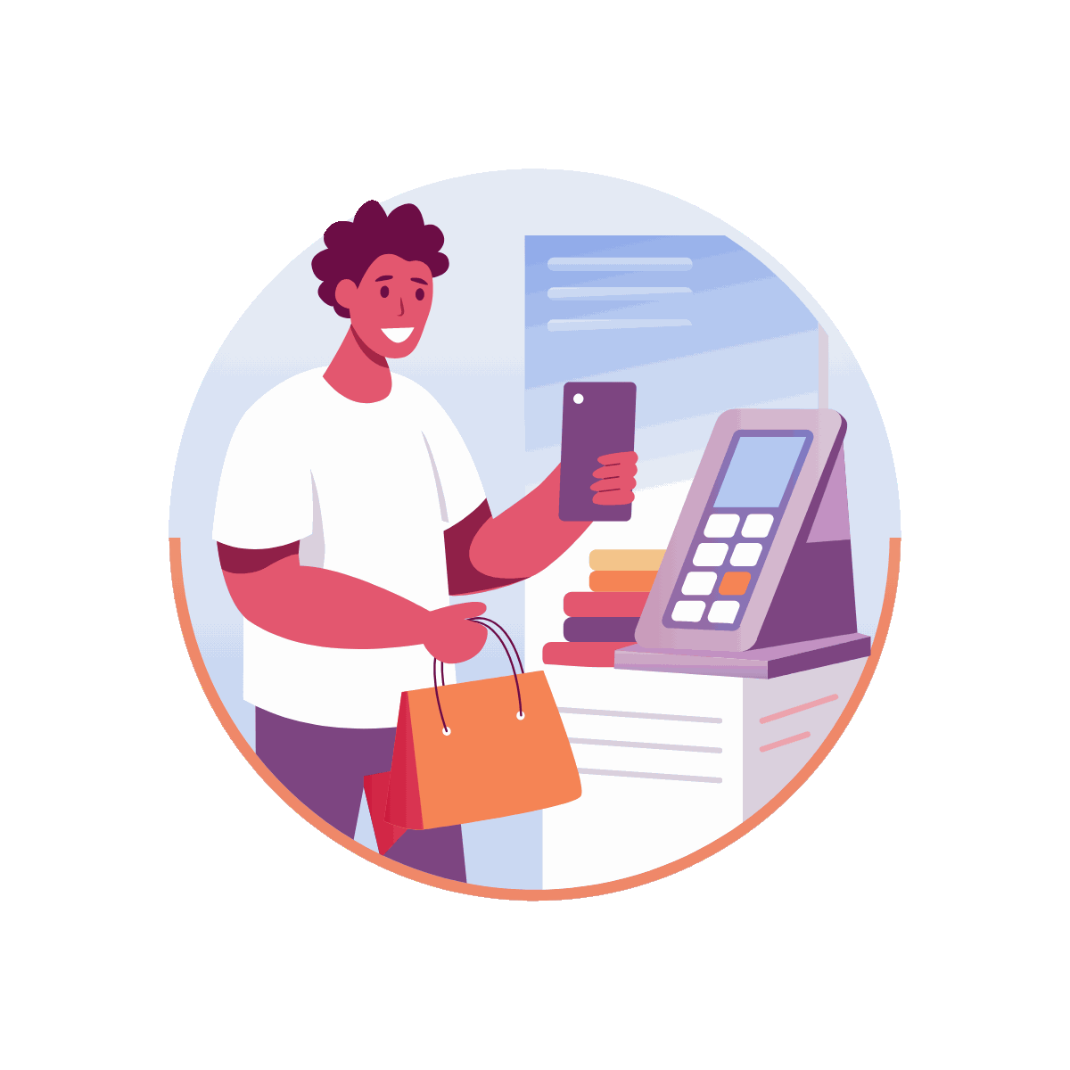 Flat Animated Mobile Payment Illustration