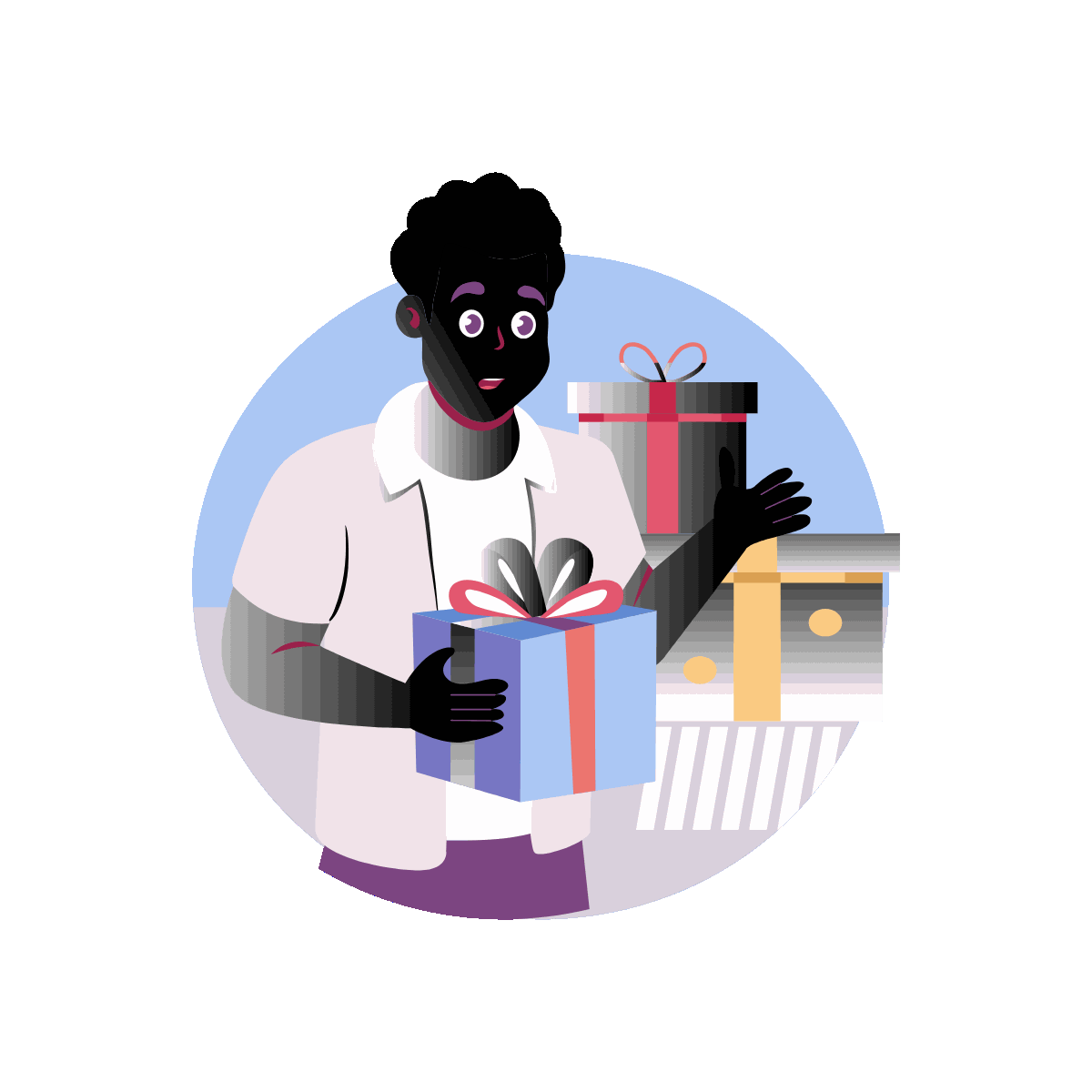 Flat Animated Shopping Gift Illustration