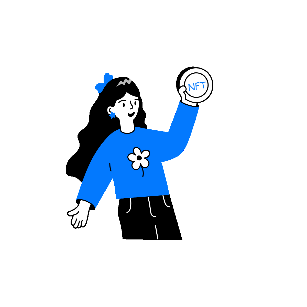 NFT Income Doodle Animation Illustration