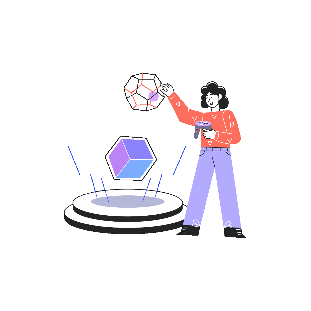 Linear Animated Holographic Display Art