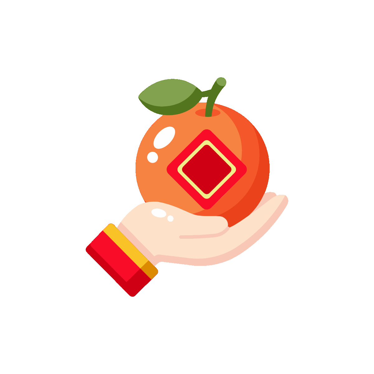 Orange Fruit With Red Lucky Envelope