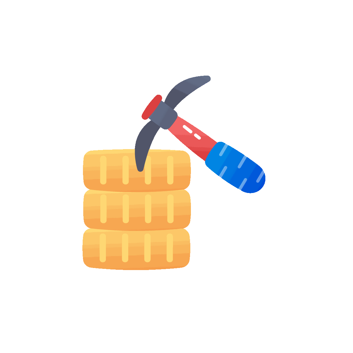 Animated Flat Money Mining Icon Design