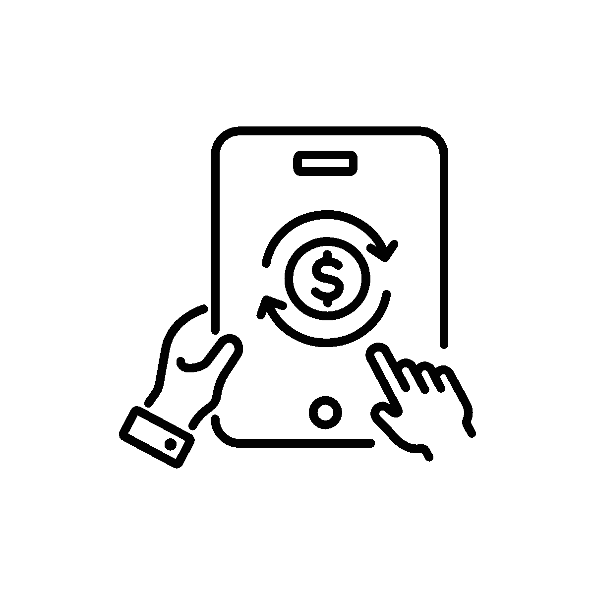 Linear animated icon for refund money