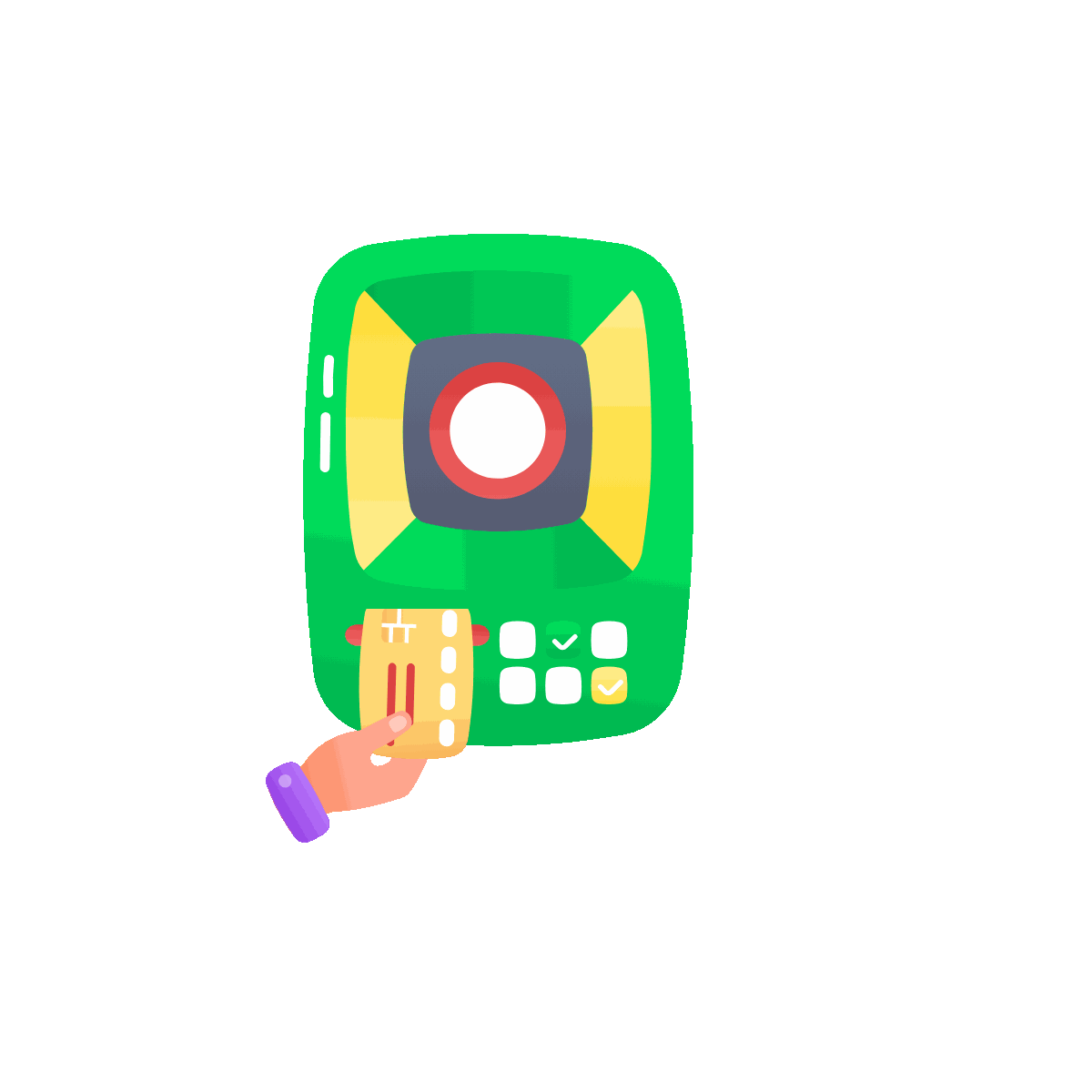 Animated Flat ATM Withdrawal Icon Design